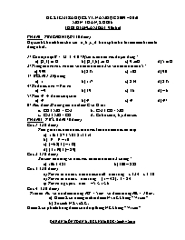 Đề thi kiểm tra học kỳ I môn Toán Khối 6 - Năm học 2009-2010 (có đáp án)
