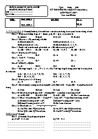 Đề thi kiểm tra học kỳ I môn Toán Lớp 6 - Năm học 2010-2011 - Trường THCS Mỹ Thới