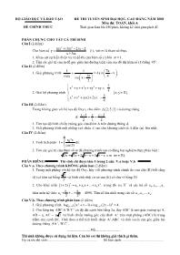 Đề thi tuyển sinh Đại học, Cao đẳng môn Toán - Khối A - Năm học 2008 Đề thi tuyển sinh Đại học, Cao đẳng môn Toán - Khối A - Năm học 2008