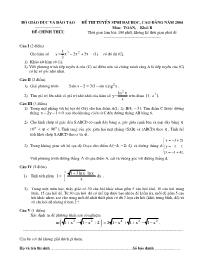 Đề thi tuyển sinh Đại học, Cao đẳng môn Toán - Khối B - Năm 2004 Đề thi tuyển sinh Đại học, Cao đẳng môn Toán - Khối B - Năm 2004