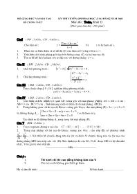 Đề thi tuyển sinh Đại học, Cao đẳng môn Toán - Khối D - Năm 2002 Đề thi tuyển sinh Đại học, Cao đẳng môn Toán - Khối D - Năm 2002