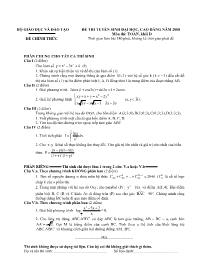 Đề thi tuyển sinh Đại học, Cao đẳng môn Toán - Khối D - Năm học 2008 Đề thi tuyển sinh Đại học, Cao đẳng môn Toán - Khối D - Năm học 2008