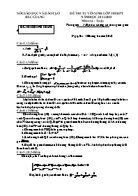 Đề thi tuyển sinh vào lớp 10 THPT môn Toán - 