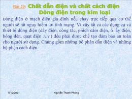 Giáo án điện tử môn Vật lí Lớp 7 - Bài 20: Ch
