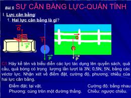 Giáo án điện tử môn Vật lí Lớp 8 - Bài 5: Sự 