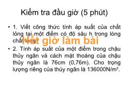 Giáo án điện tử môn Vật lí Lớp 8 - Bài 9: Áp 