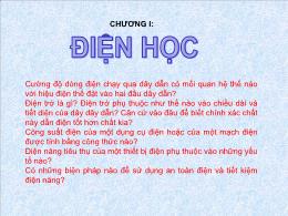 Giáo án điện tử môn Vật lí Lớp 9 - Bài 1: sự