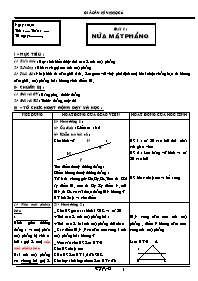 Giáo án Hình học Lớp 6 - Học kỳ II (bản 3 cột