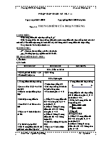 Giáo án Hình học Lớp 6 - Tiết 1 đến 29 - Năm 