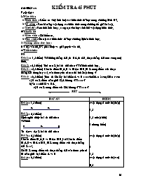 Giáo án Hình học Lớp 6 - Tiết 14: Kiểm tra 45 phút (Bản 2 cột)