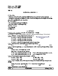 Giáo án Hình học Lớp 6 - Tiết 14: Kiểm tra chương I - Năm học 2009-2010 (bản 3 cột)