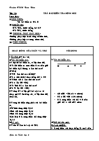 Giáo án Hình học Lớp 6 - Tiết 15: Trả bài kiể