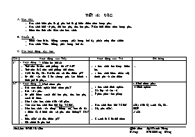 Giáo án Hình học Lớp 6 - Tiết 16: Góc - Lại Thanh Hương