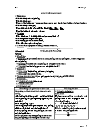Giáo án Hình học Lớp 6 - Tiết 16: Nửa mặt phẳng (Bản 2 cột)