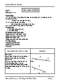 Giáo án Hình học Lớp 6 - Tiết 16: Nưa mặt phẳ