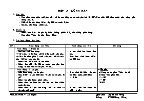 Giáo án Hình học Lớp 6 - Tiết 17: Số do góc - Lại Thanh Hương