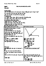 Giáo án Hình học Lớp 6 - Tiết 20: Tia phân gi