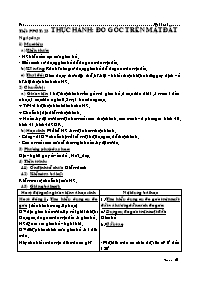 Giáo án Hình học Lớp 6 - Tiết 23: Thực hành Đo góc trên mặt đất (Bản 2 cột)