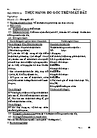 Giáo án Hình học Lớp 6 - Tiết 24: Thực hành Đo góc trên mặt đất (Bản 2 cột)