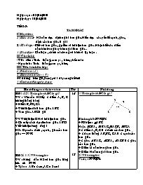 Giáo án Hình học Lớp 6 - Tiết 26: Tam giác - Năm học 2009-2010 (bản 3 cột)