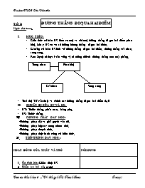 Giáo án Hình học Lớp 6 - Tiết 3: Đường thẳng đi qua hai điểm - Huỳnh Thị Thanh Loan
