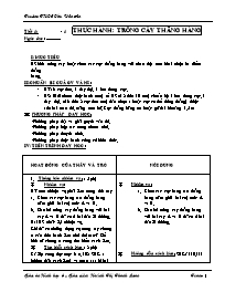 Giáo án Hình học Lớp 6 - Tiết 4: Thực hành Trồng cây thẳng hàng - Huỳnh Thị Thanh Loan