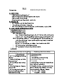Giáo án Hình học Lớp 6 - Tiết 8: Độ dài đoạn thẳng (bản 3 cột)
