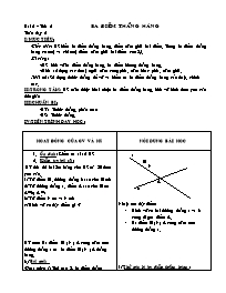 Giáo án Hình học Lớp 6 - Tuần 1 - Tiết 2, Bài 2: Ba điểm thẳng hàng