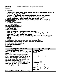Giáo án Hình học Lớp 6 - Tuần 3 - Tiết 3, Bài 3: Đường thẳng đi qua hai điểm