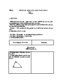 Giáo án Hình học lớp 7 - Tiết 18 đến 19 (bản 