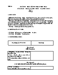 Giáo án Hình học lớp 7 - Tiết 25 đến 26 (bản 