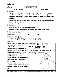 Giáo án Hình học Lớp 9 - Tuần 21 đến 22 - Năm