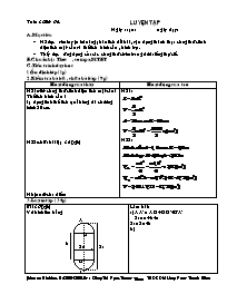 Giáo án Hình học Lớp 9 - Tuần 33 - Năm học 20