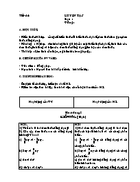 Giáo án môn Đại số Lớp 7 - Tiết 55 đến 56 (bản 2 cột)