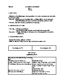 Giáo án môn Đại số Lớp 7 - Tiết 59 đến 60 (bản 2 cột)