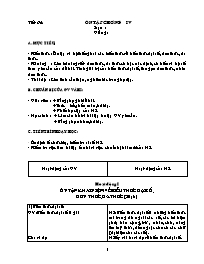 Giáo án môn Đại số Lớp 7 - Tiết 63 đến 64 (bản 2 cột)