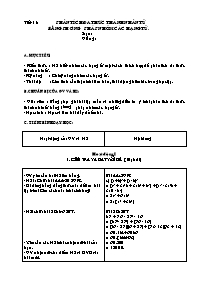 Giáo án môn Đại số Lớp 8 - Tiết 11 đến 12