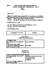 Giáo án môn Đại số Lớp 8 - Tiết 13 đến 14