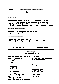 Giáo án môn Đại số Lớp 8 - Tiết 15 đến 16