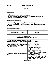 Giáo án môn Đại số Lớp 8 - Tiết 19 đến 20