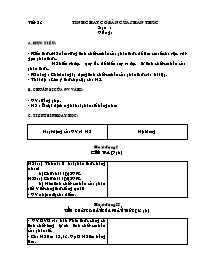 Giáo án môn Đại số Lớp 8 - Tiết 23 đến 24
