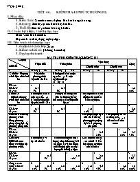 Giáo án môn Đại số Lớp 9 - Tiết 46: Kiểm tra
