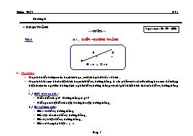 Giáo án môn Hình học Lớp 6 - Tiết 1 đến 26 - Năm học 2006-2007