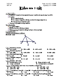 Giáo án môn Hình học Lớp 6 - Tiết 14: Kiểm tr