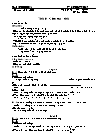 Giáo án môn Hình học Lớp 6 - Tiết 14: Kiểm tra 1 tiết - Năm học 2008-2009 - Đinh Hữu Thiệp