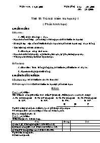 Giáo án môn Hình học Lớp 6 - Tiết 15 đến 16 - Năm học 2007-2008