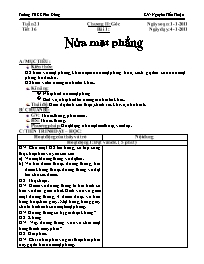 Giáo án môn Hình học Lớp 6 - Tiết 16, bài 1: Nửa mặt phẳng - Năm học 2010-2011 - Nguyễn Tiến Thuận
