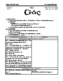 Giáo án môn Hình học Lớp 6 - Tiết 17, Bài 2: Góc - Năm học 2010-2011 - Nguyễn Tiến Thuận