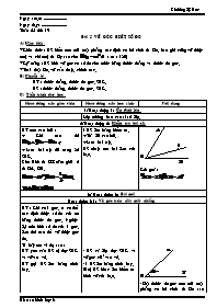 Giáo án môn Hình học Lớp 6 - Tiết 19, Bài 5: Vẽ góc cho biết số đo - Năm học 2010-2011