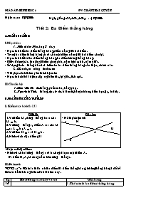 Giáo án môn Hình học Lớp 6 - Tiết 2: Ba điểm thẳng hàng - Năm học 2008-2009 - Trần Thái Quyên
